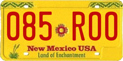 NM license plate 085ROO