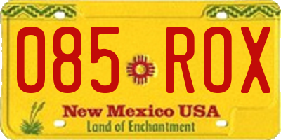 NM license plate 085ROX