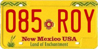 NM license plate 085ROY