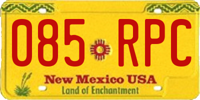 NM license plate 085RPC