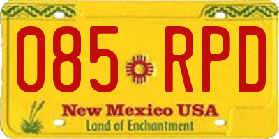 NM license plate 085RPD