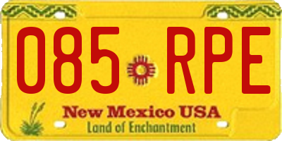 NM license plate 085RPE