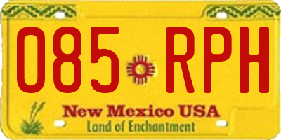 NM license plate 085RPH