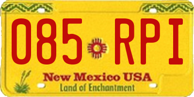 NM license plate 085RPI