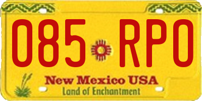 NM license plate 085RPO