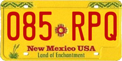 NM license plate 085RPQ