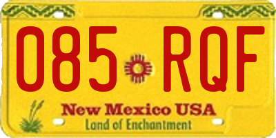 NM license plate 085RQF