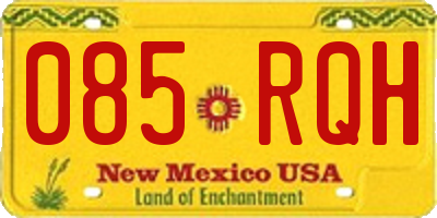 NM license plate 085RQH