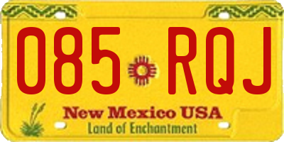 NM license plate 085RQJ