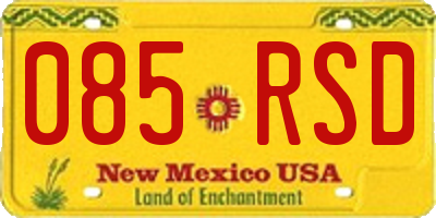 NM license plate 085RSD