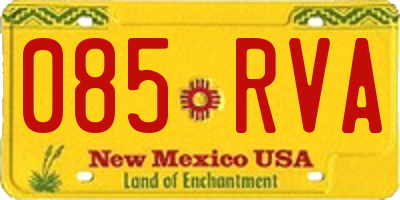 NM license plate 085RVA