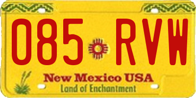 NM license plate 085RVW
