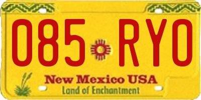 NM license plate 085RYO