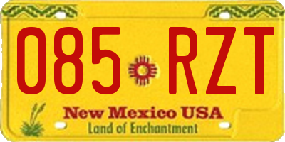 NM license plate 085RZT