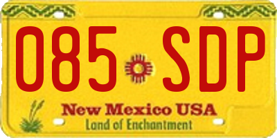 NM license plate 085SDP