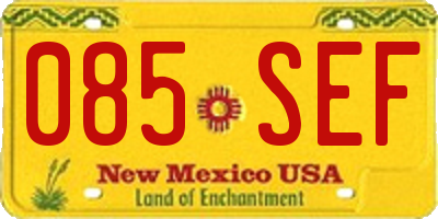 NM license plate 085SEF
