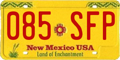 NM license plate 085SFP