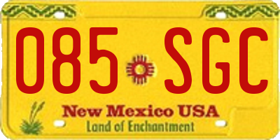 NM license plate 085SGC