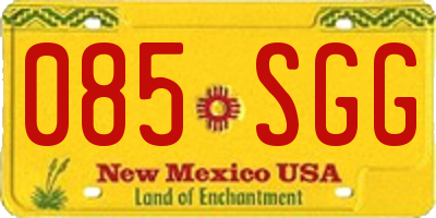 NM license plate 085SGG