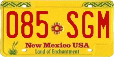 NM license plate 085SGM