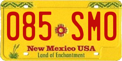 NM license plate 085SMO