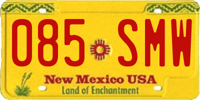NM license plate 085SMW