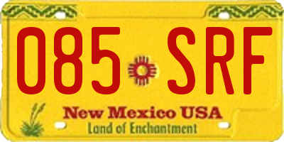 NM license plate 085SRF