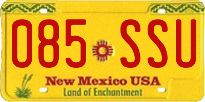 NM license plate 085SSU