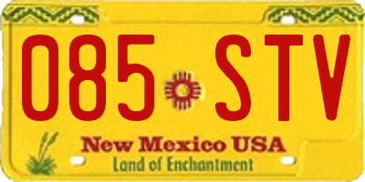 NM license plate 085STV