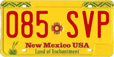 NM license plate 085SVP