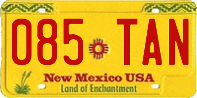 NM license plate 085TAN