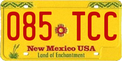 NM license plate 085TCC