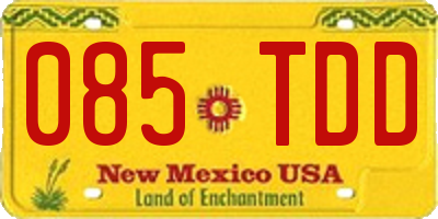 NM license plate 085TDD