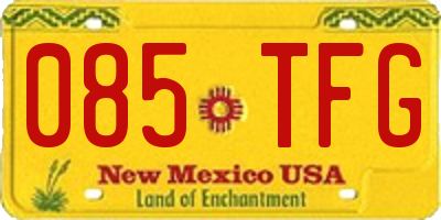 NM license plate 085TFG