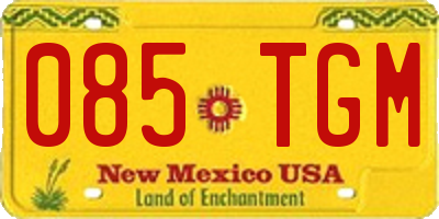 NM license plate 085TGM