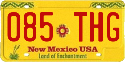 NM license plate 085THG