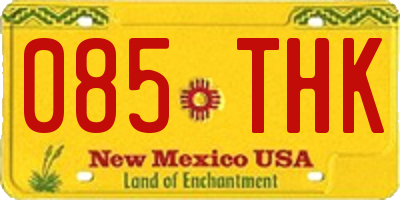 NM license plate 085THK