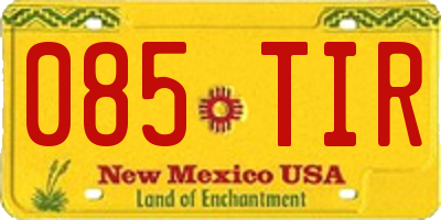 NM license plate 085TIR