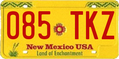 NM license plate 085TKZ