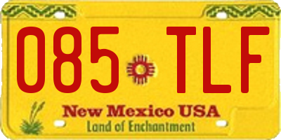NM license plate 085TLF