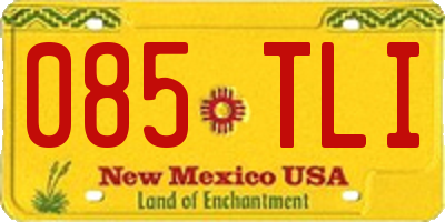 NM license plate 085TLI