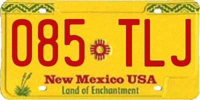 NM license plate 085TLJ