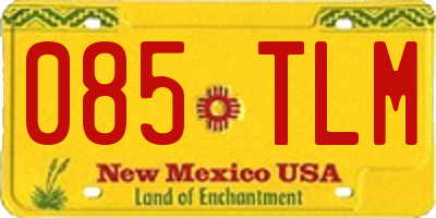 NM license plate 085TLM