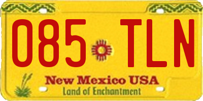 NM license plate 085TLN