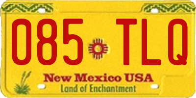 NM license plate 085TLQ