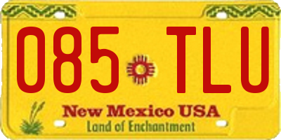 NM license plate 085TLU
