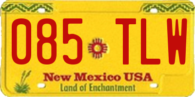 NM license plate 085TLW
