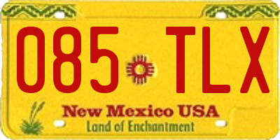 NM license plate 085TLX