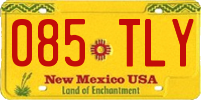 NM license plate 085TLY