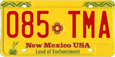 NM license plate 085TMA